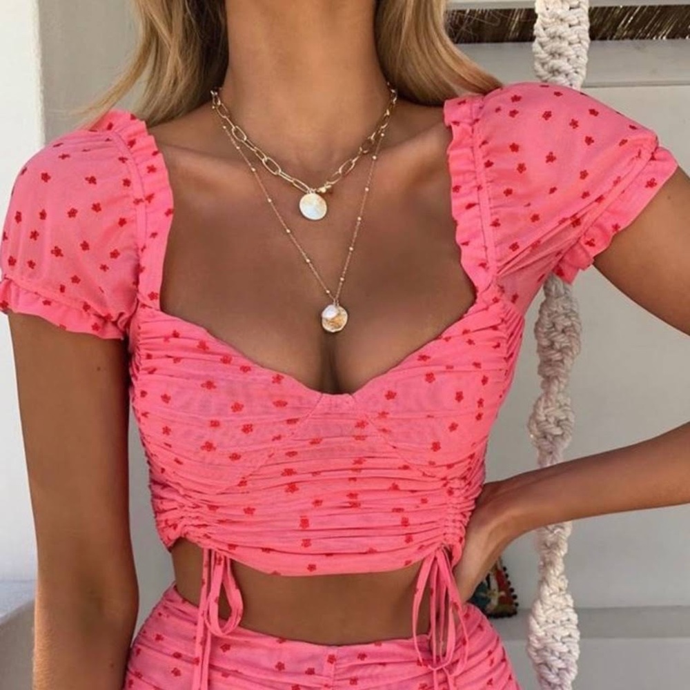 NWT Tiger Mist Toronto Runched Cropped Top